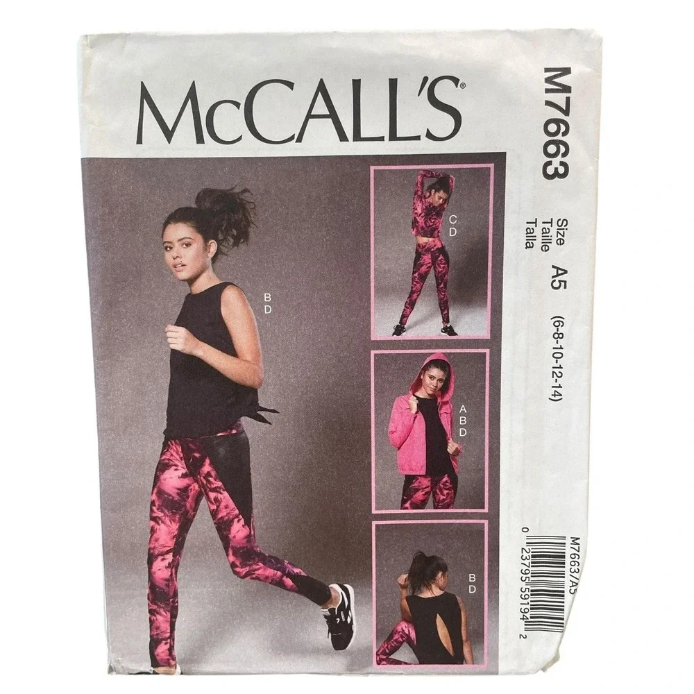 McCALL'S M7663 Jacket Tops Leggings Sewing‎ Pattern Size 6-14
